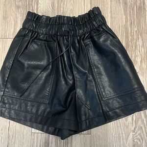 Faux leather black shorts size small